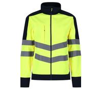 Regatta yellow/navy men's hi-vis waterproof breathable softshell jacket TRA625