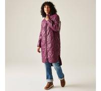 Regatta Triea Longline Hooded Insulating Baffled Jacket In Purple Purple 12
