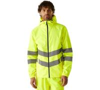 Regatta Pro Packaway high visibility yellow waterproof work hooded jacket