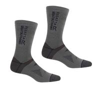 Regatta Unisex Adult Wool Hiking Boot Socks (Pack of 2) (Briar Grey/Navy) - Multicolour - Size UK 6-9