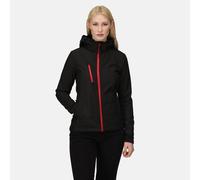 Regatta Venturer black/red women's hooded softshell winter jacket #TRA702