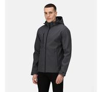Regatta Venturer seal grey/black men's hooded softshell winter jacket #TRA701