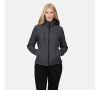 Regatta Venturer Seal Grey/black Women's Hooded Softshell Winter Jacket #TRA702
