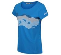 Regatta Women Breezed' Active Coolweave Cotton with Graphic Print T-Shirts/Polos/Vests - Blue Aster, Size 12