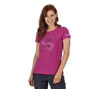 Regatta Women Breezed' Active Coolweave Cotton With Graphic Print T-Shirts/Polos/Vests - Vivid Viola, Size 10