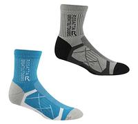 Regatta Women's 2 Pair Outdoor Active Socks Light Steel/Niagra Blue 3-5
