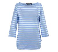 Regatta Women's Bayletta 3/4 Sleeve Top - Hydrangea Blue/White - Hydrangea Blue/White - 8 UK - 50% Cotton/50% Polyester