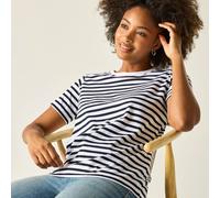 Regatta Women's Bayletta Short Sleeved Stripe T-Shirt in Mid Navy | Size: 12 Regatta Mid Navy 12
