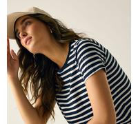 Regatta Women's Bayletta Short Sleeved Stripe T-Shirt in Navy | Size: 14 Regatta Navy 14