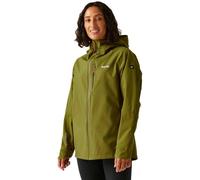 Regatta Women's Water-repellent Birchdale II Waterproof Jacket Nephrite Green Peach Bloom, Size: 18