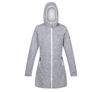 Regatta Womens Bloomfield Marl Longline Fleece Jacket - Heather/White - 14 UK - Heather/White - 100% Recycled Polyester