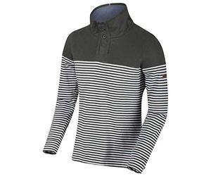 Regatta Women's Camiola Overhead Button Collar Striped Light Pullover, Thyme Leaf Stripe, 8