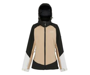 Regatta Womens Desoto X Soft Shell Jacket - Black/Warm Taupe - 10 UK - Black/Warm Taupe - 96% Polyester/4% Elastane