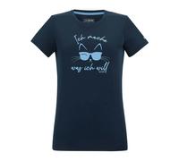 Regatta Womens Fingal Slogan Cat T-Shirt - Navy Blue - 8 UK - Navy Blue - 70% Polyester/30% Recycled Polyester
