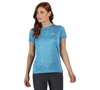 Regatta Women's Fingal V' Quick-Drying Active Short Sleeve Graphic Print T-Shirt/Polo/Vests, Blue Aster Marl, 14