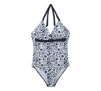 Regatta Womens Flavia II Large Floral One Piece Swimsuit - Navy/White - 8 UK - Navy/White - 85% Recycled Polyester/15% Elastane