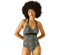 Regatta Women's Durable Flavia II Swimsuit Black White Polka Dot Print, Size: 10