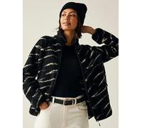 Regatta Womens Frankie Borg Full Zip Fleece: Black Light Vanilla Abstr