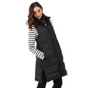 Regatta Women's Quilted Longline Gilet Ganella Baffled Hooded Jet Black Size 12