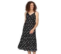 Regatta Women's Gazania Lightweight Dress Black White Polka Print, Size: 14