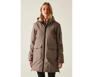Regatta Women's Gwynn Longline Hooded Breathable Waterproof Insulated Jacket in Brown | Size: 20 Regatta Brown 20