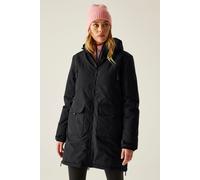 Regatta Women's Gwynn Longline Hooded Breathable Waterproof Insulated Jacket in Jet Black | Size: 10 Regatta Jet Black 10