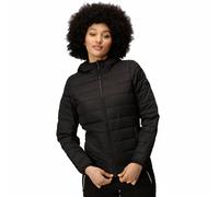 Regatta Women's Helfa Lightweight Insulated Hooded Baffle Quilted Jacket - Black, 18