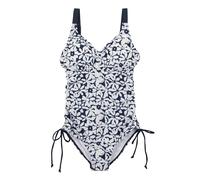 Regatta Womens/Ladies Alinae Large Floral One Piece Swimsuit / 12 UK Navy/White