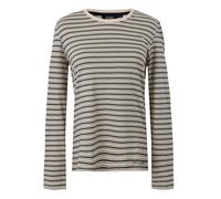Regatta Womens/Ladies Federica Stripe Long-Sleeved T-Shirt (Light Vanilla/Navy) - White - Size 12 UK
