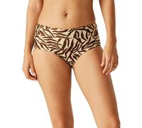 Regatta Womens Paloma Zebra Print Swim Briefs - Light Brown/Dark Brown - 16 UK - Light Brown/Dark Brown