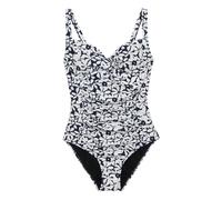 Regatta Womens/Ladies Sakari Seeksucker Tummy Control One Piece Swimsuit (Navy/White) - Size 26