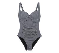 Regatta Womens/Ladies Stripe Seersucker Tummy Control One Piece Swimsuit (Navy/White) material_Synthetic - Size 16 UK