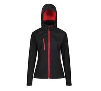 (18 UK, Black/Classic Red) Regatta Womens/Ladies Venturer Hooded Soft Shell Jacket