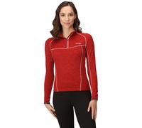 Regatta Womens Ladies Yonder Half Zip Long Sleeve Moisture Wicking Top - Red - Size 14 UK
