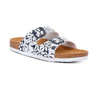 Regatta Womens Lady Mia Cork Wedge Summer Flip Flop Sandals - Abstract Floral - White/Navy - Size UK 4
