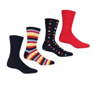 Regatta Womens Lifestyle Socks Set 4 Pack Coloured 39-42