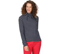 Regatta Womens Monsal Striped Hooded Top Hoodie - Navy Cotton - Size 8 UK