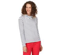 Regatta Womens Monsal Striped Hooded Top Hoodie - White - Size 14 UK