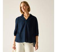 Regatta Women's Nofino 3/4 Sleeve Open Collar Blouse in Navy | Size: 20 Regatta Navy 20