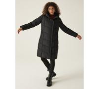 Regatta Women's Nurie Hooded Quilted Padded Longline Coat - 12 - Black, Black,Khaki