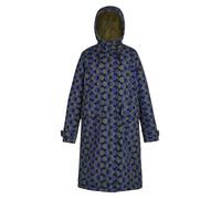 Regatta Womens Orla Kiely Floral Long Length Waterproof Jacket - Blue/Dark Olive - 12 UK - Blue/Dark Olive