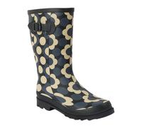 Regatta Womens Orla Kiely Rain Cloud Mid Calf Wellington Boots - Black/White - 3 UK - Black/White - 100% Mixed