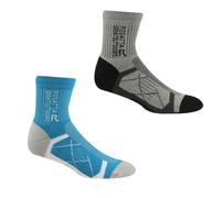 Regatta Women's 2 Pair Outdoor Active Socks Light Steel/Niagra Blue 3-5
