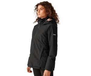 Regatta Womens Reeah Insulated Waterproof Jacket - Black/Warm Taupe - 14