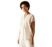 Regatta Womens Rianne V Neck Short-Sleeved Breathable Linen-Cotton Blend Shirt Light Vanilla 16 UK