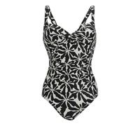 Regatta Womens Sakari Abstract Floral Tummy Control One Piece Swimsuit - Beige - 22 UK - Beige - 85% Recycled Polyester/15% Elastane