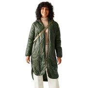 Regatta Women's Triea Longline Hooded Insulating Baffled Jacket in Green | Size: 18 Regatta Green 18