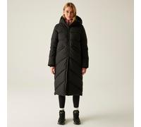 Regatta Women's Ujeane Longline Hooded Water-Repellent Baffled Jacket in Jet Black | Size: 18 Regatta Jet Black 18