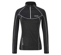 Regatta Womens Ladies Yonder Half Zip Long Sleeve Moisture Wicking Top - Black - Size 18 UK