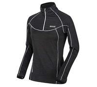 Regatta Womens Yonder Quick Dry Grid Fabric Performance Wicking Zip Neck Fleece T-Shirts/Polos/Vests - Black, 14